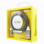 Кабель Dotfes Lightning to USB A03F MFI Transparent TPE Braided Tarnish для IPhone (1м)