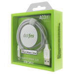 Кабель Dotfes Lightning to USB A03F MFI Transparent TPE Braided Tarnish для IPhone (1м)