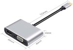 Адаптер 4 в 1 Type-C to HDMI+VGA+USB 3.0+Type C