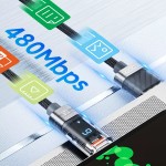 USB-кабель Toocki 66W USB-A/Type-C з індикацією потужності 1м
