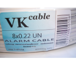 Кабель сигнальний VKcable, 8 жил, без екрану, 8х0.22мм, CCA, білий, 1м