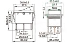 Перемикач з підсвіткою червоний KCD4, DPDT (ON-OFF-ON), 250В/16А