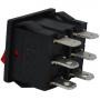 Перемикач широкий з підсвіткою KCD2-501-6p ON-ON, 6-и контактний, 6A, 220V, червоний