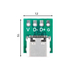 Плата-переходник USB Type-C на DIP4 (2.54)