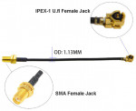 Антенный переходник SMA-jack на U.FL 15см (чорний провод)