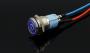 Металлический круглый кнопочный переключатель с подсветкой LED 12 V, синий