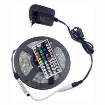 Светодиодная лента RGB 5м 12В IP65 150 светодиодов + контроллер + пульт + блок питания