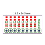 Тестовая панель LED2x8 для Arduino (2 цвета)