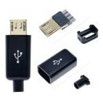 Штекер micro-USB 4pin прямой с корпусом и кабельным вводом