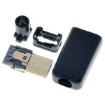 Штекер micro-USB 4pin прямой с корпусом и кабельным вводом