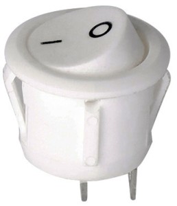 Перемикач круглий KCD1-201-2P ON-OFF 2-х контактний 6A 220V білий