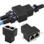 Соединитель витой пары 1х2 (RJ-45) чёрный
