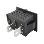 Переключатель черный KCD1, SPST (ON-OFF), 250В/6А