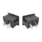 Переключатель черный KCD1, SPST (ON-OFF), 250В/6А
