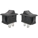 Переключатель черный KCD1, SPST (ON-OFF), 250В/6А