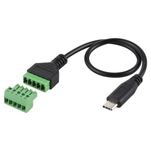 Переходник штеккер USB Type-C (M) на 5-ти контактную клемму