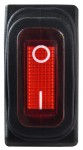 Переключатель 1-клав. влагозащитный красный с подсветкой KCD3-101NW R/B 220V