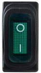 Переключатель 1-клав. влагозащитный зеленый с подсветкой KCD3-101NW GR/B 220V