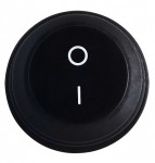 Переключатель 1-клав. круглый черный влагозащищенный KCD1-5-101W B/B 220V