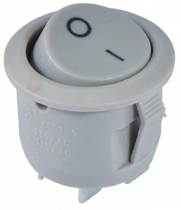 Перемикач 1-клав. круглий сірий KCD1-5-101 Grey/Grey 220V