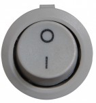 Перемикач 1-клав. круглий сірий KCD1-5-101 Grey/Grey 220V