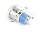 Кнопка антивандальная GQ16F-11EZ/N зеленая подсветка 12-24V AC/DC rev.3