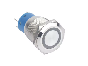 Кнопка антивандальна GQ16F-11EZ/N синя підсв 12-24V AC/DC rev.3