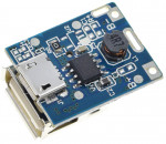 Міні-модуль живлення-зарядки від 18650 з USB-microUSB 1А