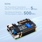 Адаптер PCIe M.2 з Ethernet 1G для Raspberry Pi 5 з підтримкою NVMe M.2 SSD