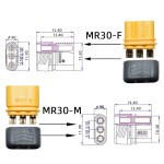 Разъем питания Amass MR30 трехконтактный (1 пара)