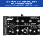 Корпус Pironman 5-MAX з модулем PCIe на два слоти NVMe M.2 з підтримкою RAID 0/1 для Raspberry Pi 5