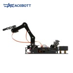Комплект програмованого робота-маніпулятора ACEBOTT QD022 з платою контролера ESP32. Підтримує програмування на Arduino, ACECode та Python