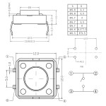 Кнопка SMD 12x12x7мм
