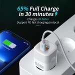 Мережевий зарядний пристрій Kuulaa 20W GaN USB + Type-C PD QC 3.0 Black