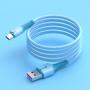 USB-кабель силикон 5А Type-C 1.5м голубой