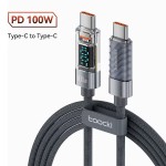USB-кабель Toocki 100W Type-C з індикацією потужності 1м