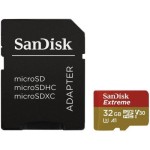 SanDisk Extreme microSDHC 32GB + SD Adapter + RescuePRO Deluxe 100MB/s A1 C10 V30 UHS-I U3