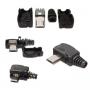 Штекер micro USB 5pin угловой с корпусом и кабельным вводом