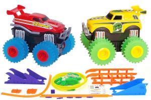 Машинки на батарейках Trix Trux набор 2 машинки с трассой (цвет уточняйте)