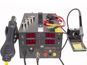 Паяльна станція 4в1 HandsKit 909D+, паяльник, фен, тестер, USB, 4 дисплеї