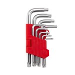Набор Г-образных ключей TORX с отверстием 9 шт. Т10-Т50 Cr-V INTERTOOL HT-0604