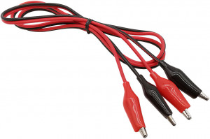 Двойной кабель 22AWG с крокодилами (1м)