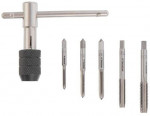 Набор метчиков с Т-образным держателем 6 ед (M4, M5, M6, M8, M10) INTERTOOL SD-8018