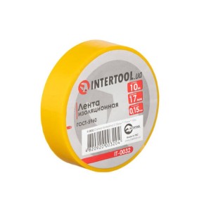 Лента изоляционная, 0.15х17мм 10м желтая INTERTOOL IT-0032