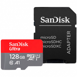 SANDISK Ultra microSDXC 128GB + SD Adapter 140MB/s A1 Class 10 UHS-I